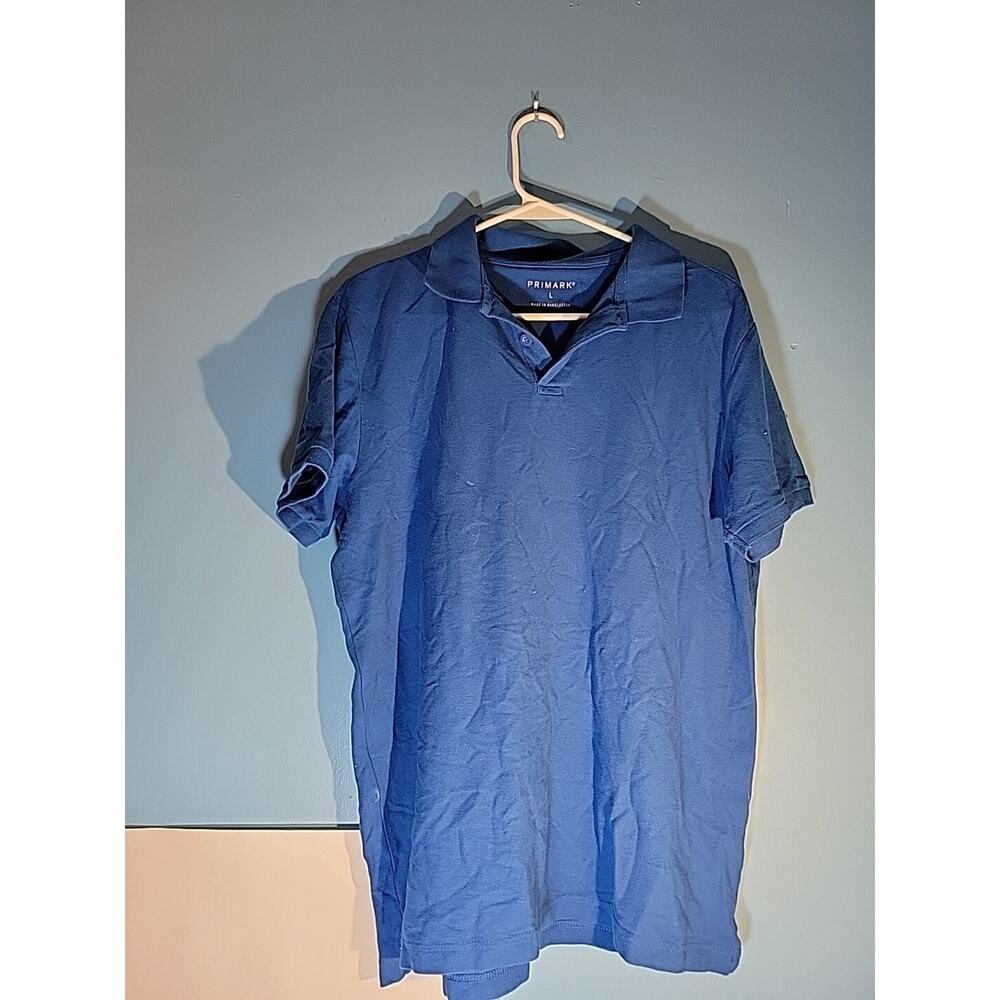 Primark Mens Blue Short Sleeve Polo Shirt Size L